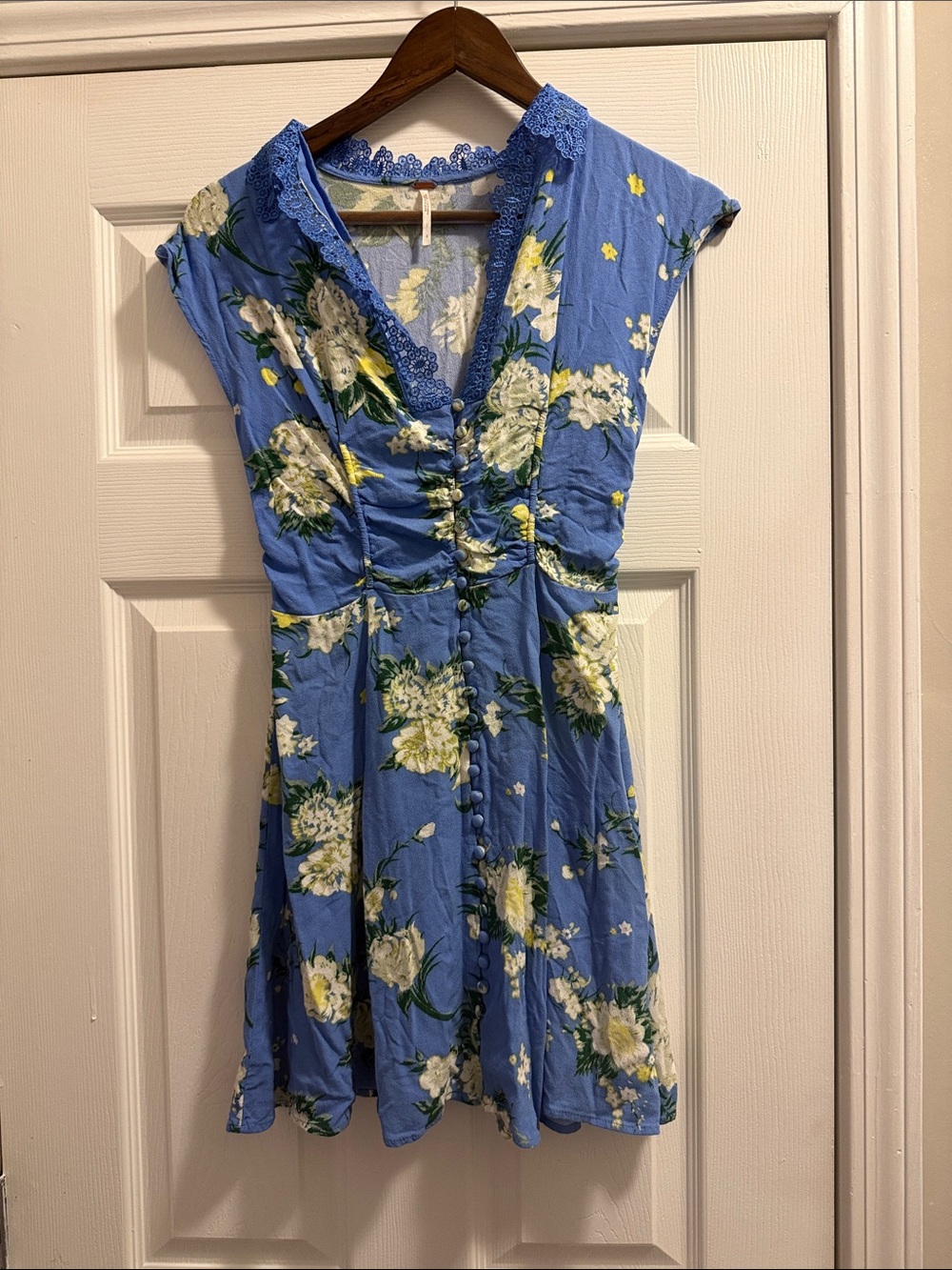 Free People Blue Floral Mini Dress